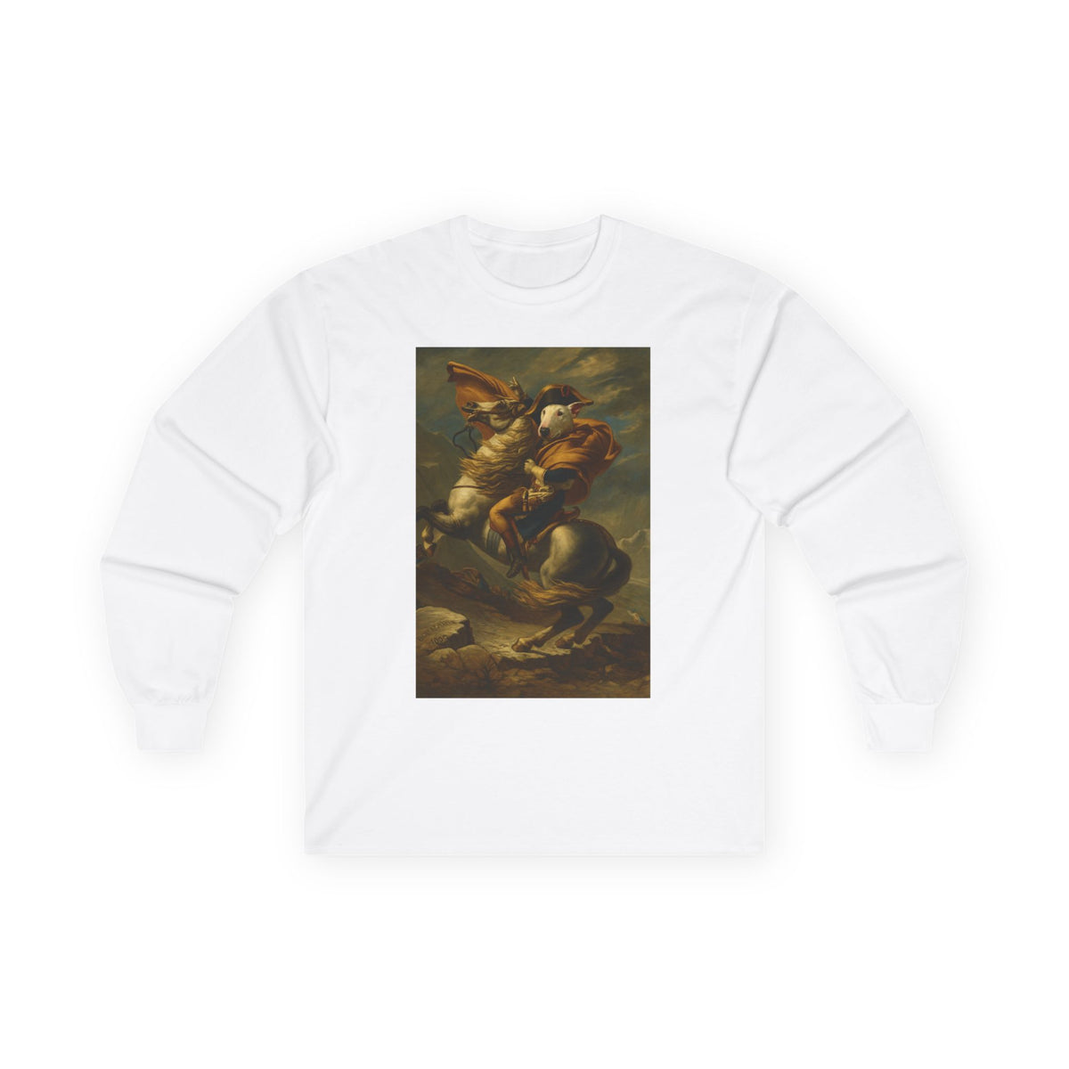 Bull Terrier Napoleon — after Jacques-Louis David, 1801 | Long Sleeve