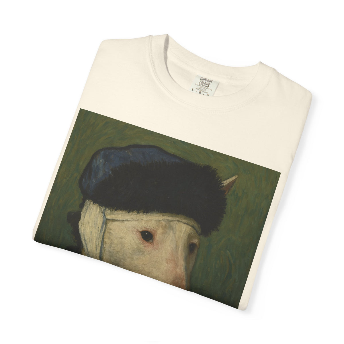Bull Terrier Self-Portrait with Bandaged Ear — after Vincent van Gogh, 1889 | Garment-Dyed Tee