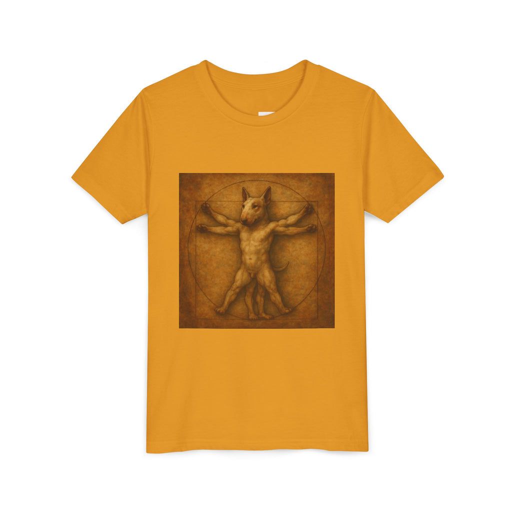 Bull Terrier Vitruvian Man — after Leonardo da Vinci, c.1490 | Youth Tee