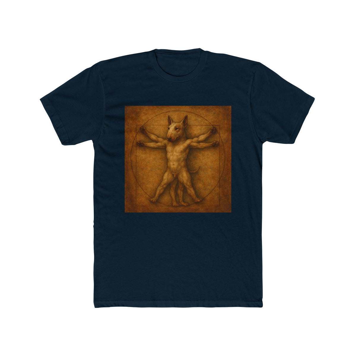 Bull Terrier Vitruvian Man — after Leonardo da Vinci, c.1490 | Tee
