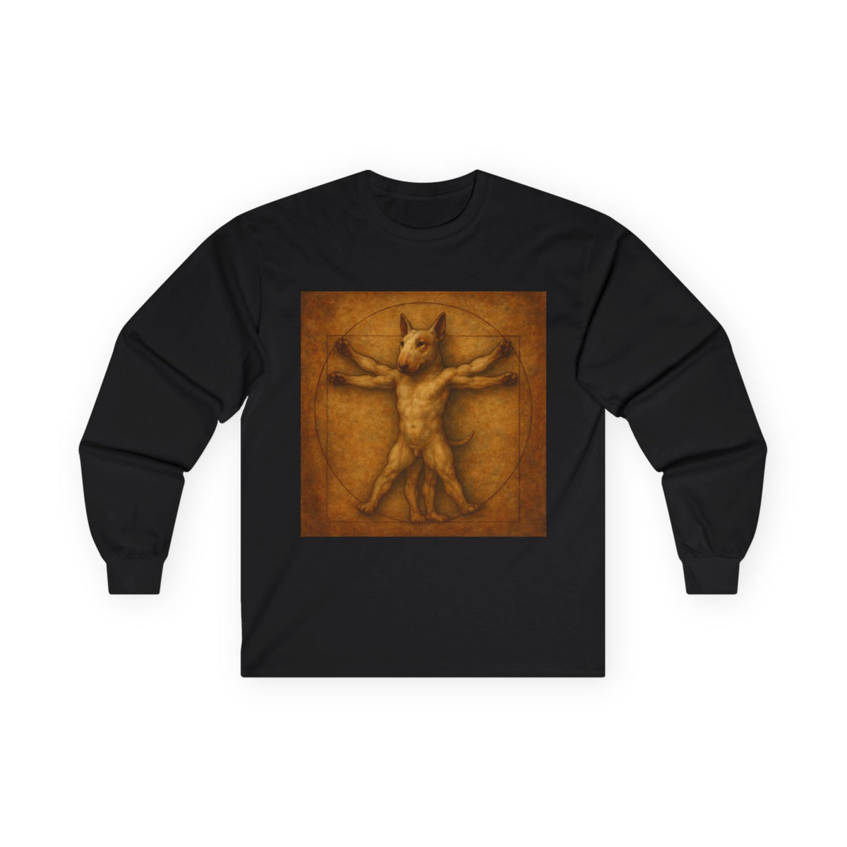 Bull Terrier Vitruvian Man — after Leonardo da Vinci, c.1490 | Long Sleeve