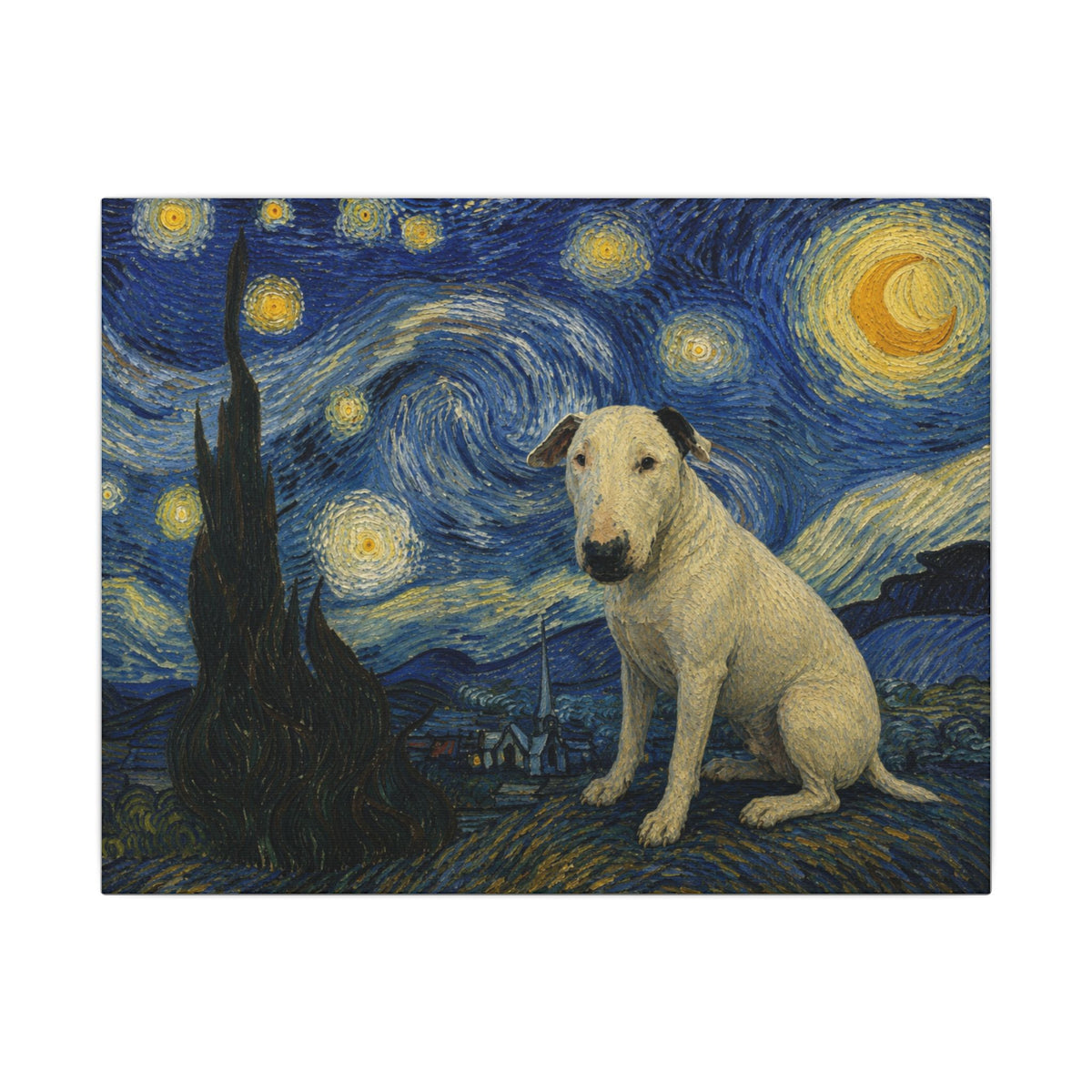 Bull Terrier The Starry Night — after Vincent van Gogh, 1889 | Canvas