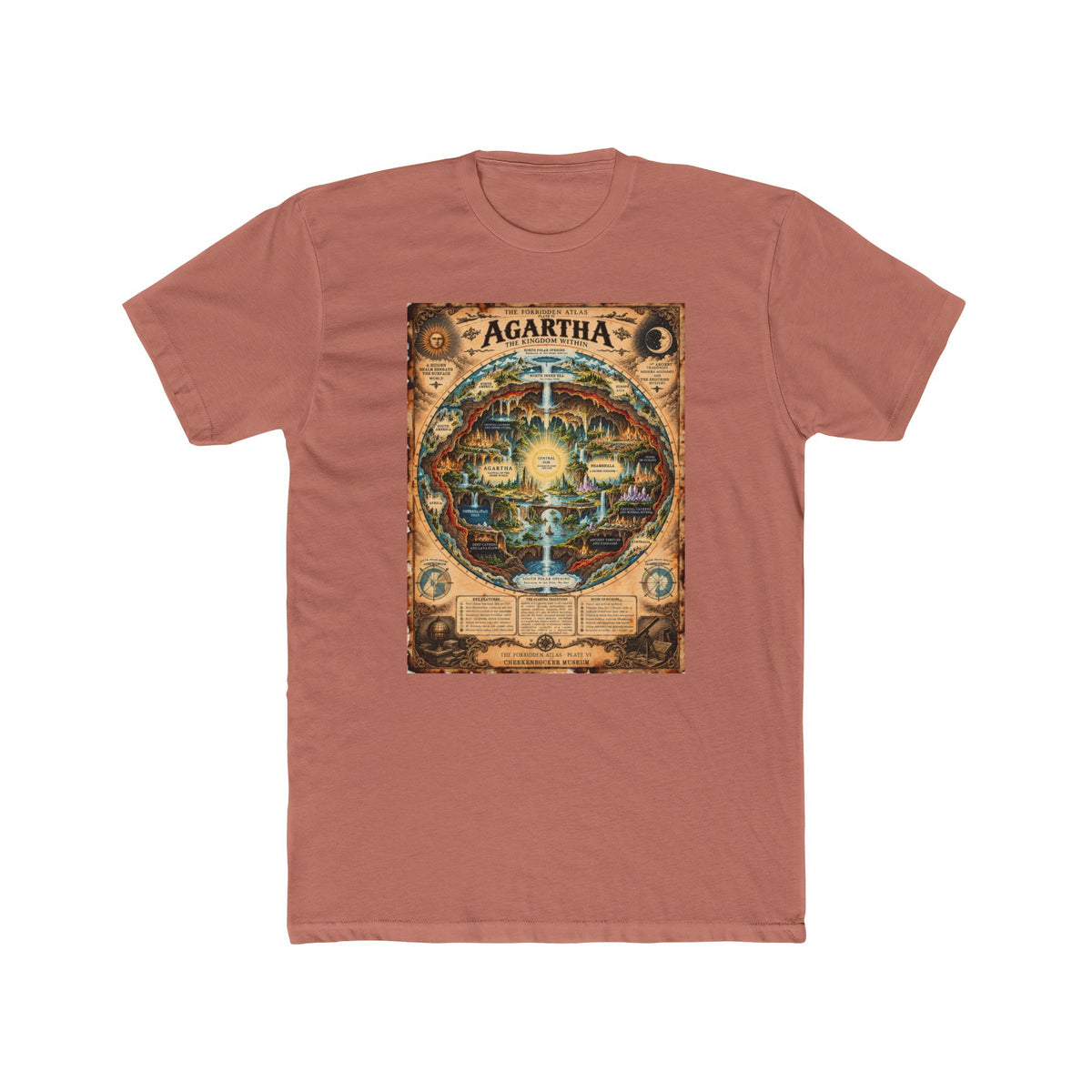 Agartha, The Forbidden Atlas Plate VI | Unisex Cotton Crew Tee