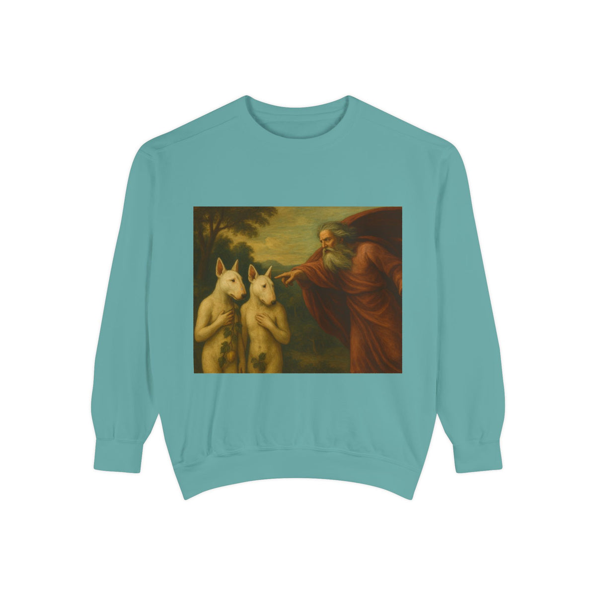 Bull Terrier The Rebuke of Adam and Eve — after Domenichino, 1626 | Crewneck