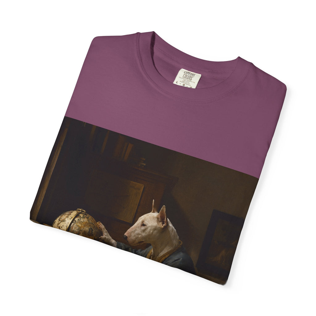 Bull Terrier The Astronomer — after Johannes Vermeer, 1668 | Garment-Dyed Tee