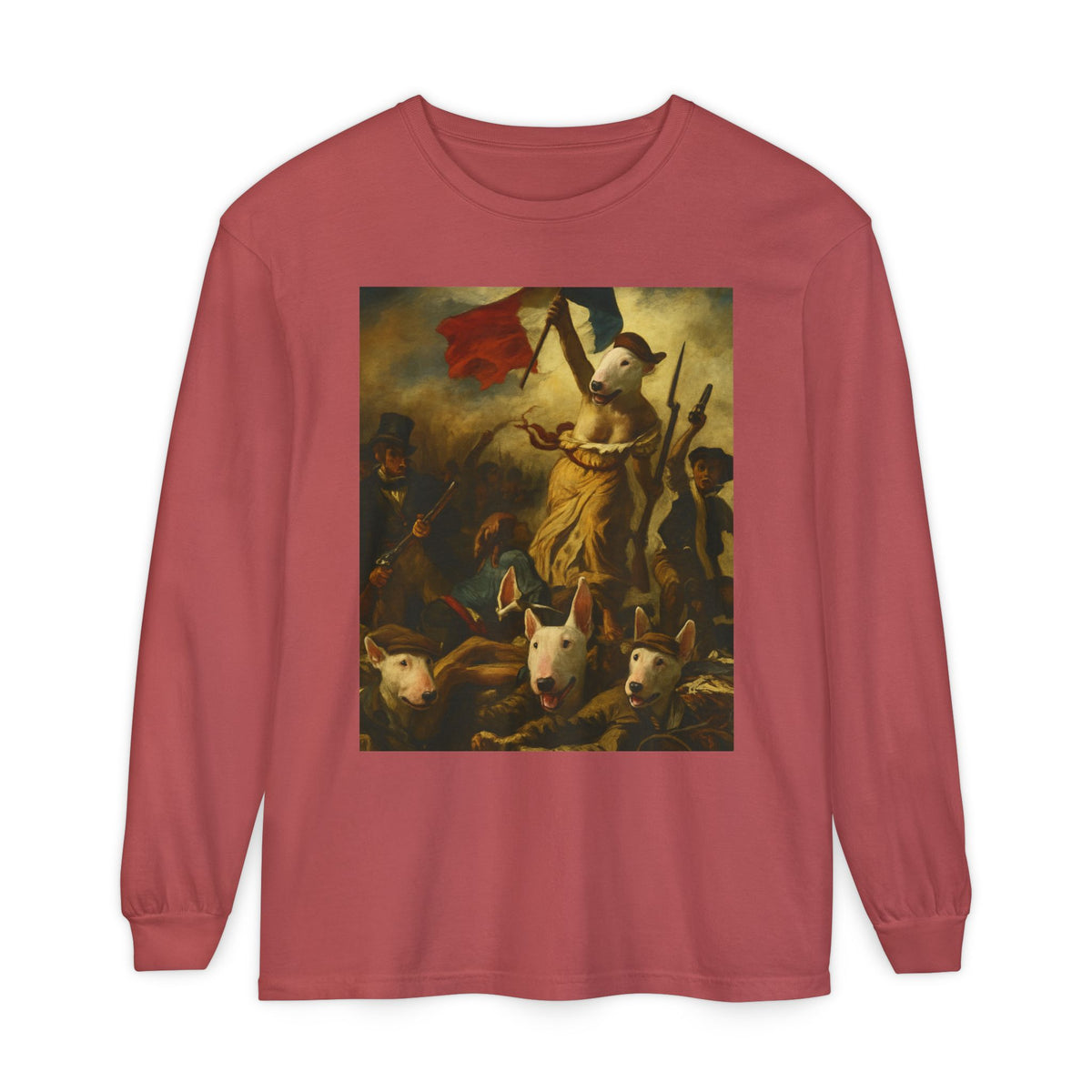 Bull Terrier Liberty Leading the People — after Eugene Delacroix, 1830 | Long Sleeve