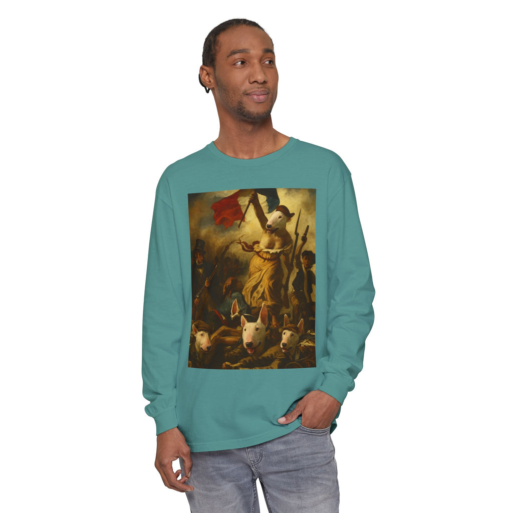 Bull Terrier Liberty Leading the People — after Eugene Delacroix, 1830 | Long Sleeve