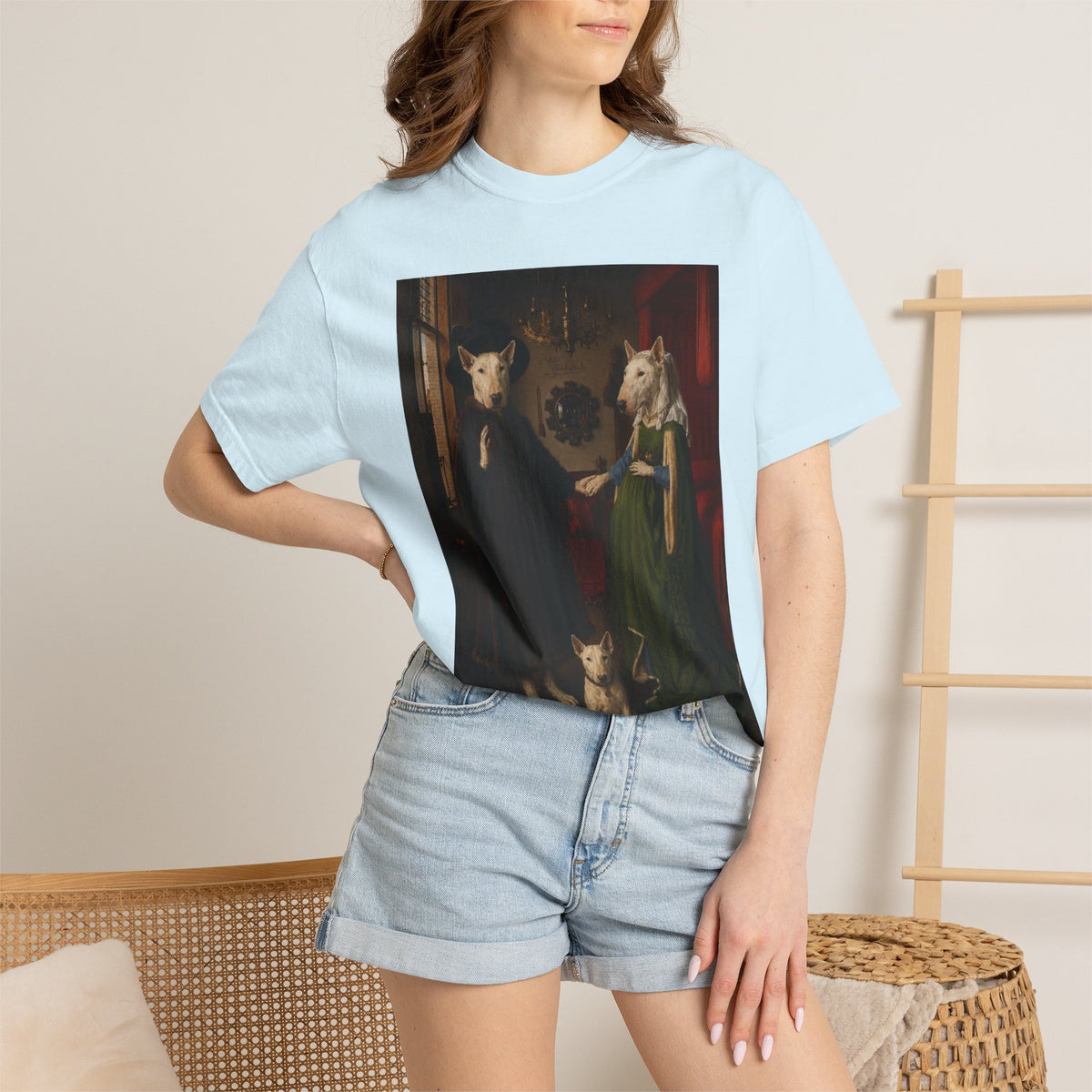 Bull Terrier The Arnolfini Portrait — after Jan van Eyck, 1434 | Garment-Dyed Tee