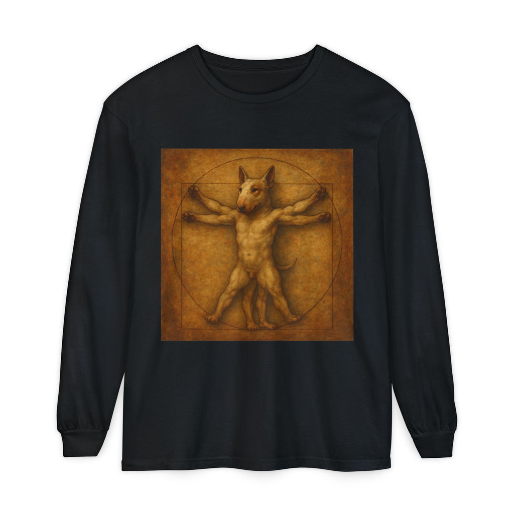 Bull Terrier Vitruvian Man — after Leonardo da Vinci, c.1490 | Long Sleeve