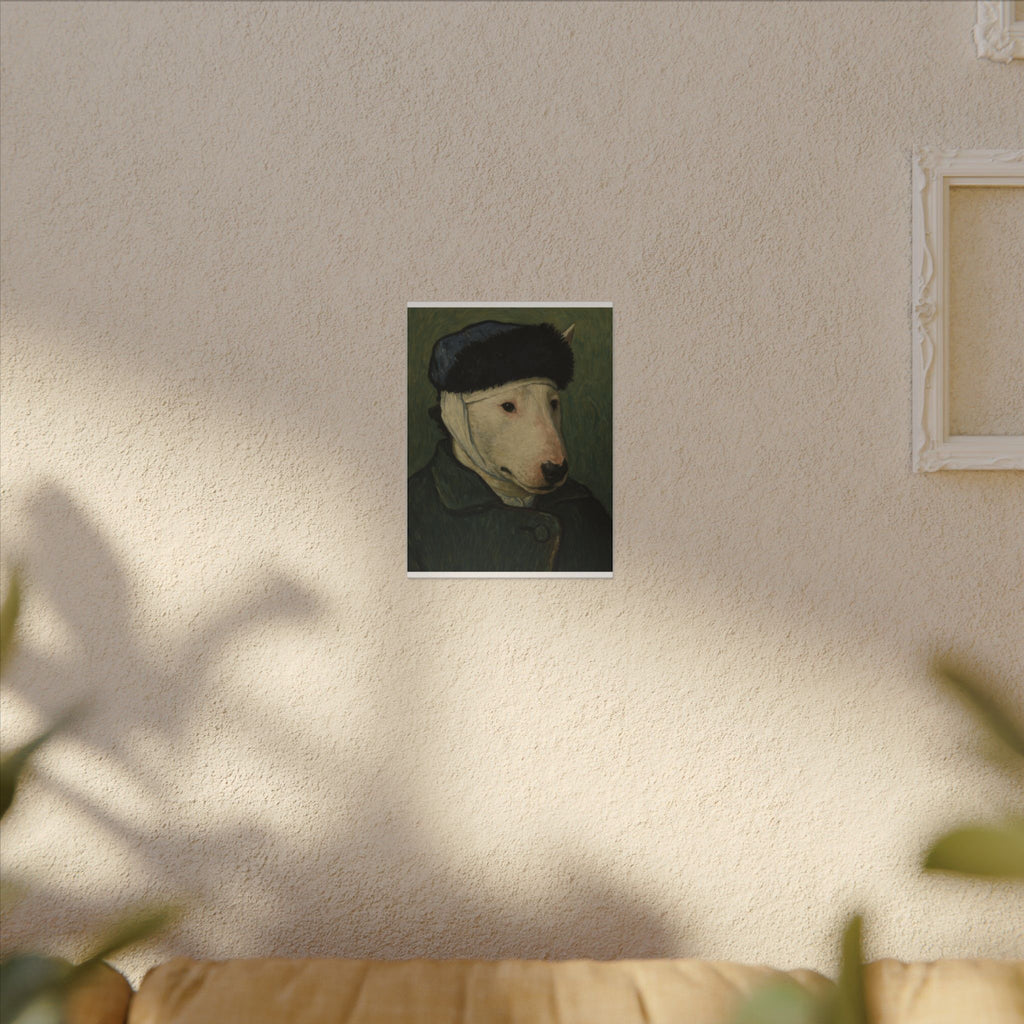 Bull Terrier Self-Portrait with Bandaged Ear — after Vincent van Gogh, 1889 | Canvas