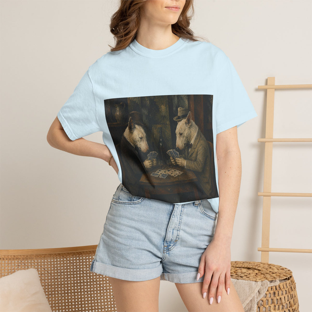 Bull Terrier The Card Players — after Paul Cezanne, c.1895 | Garment-Dyed Tee