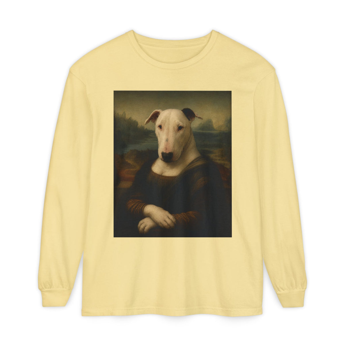 Bull Terrier Mona Lisa — after Leonardo da Vinci, c.1503 | Long Sleeve