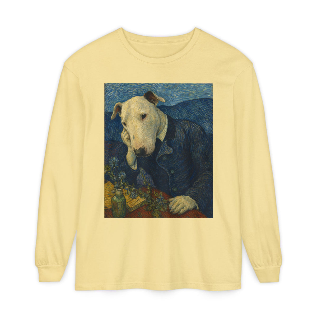 Bull Terrier Portrait of Doctor Gachet — after Vincent van Gogh, 1890 | Long Sleeve