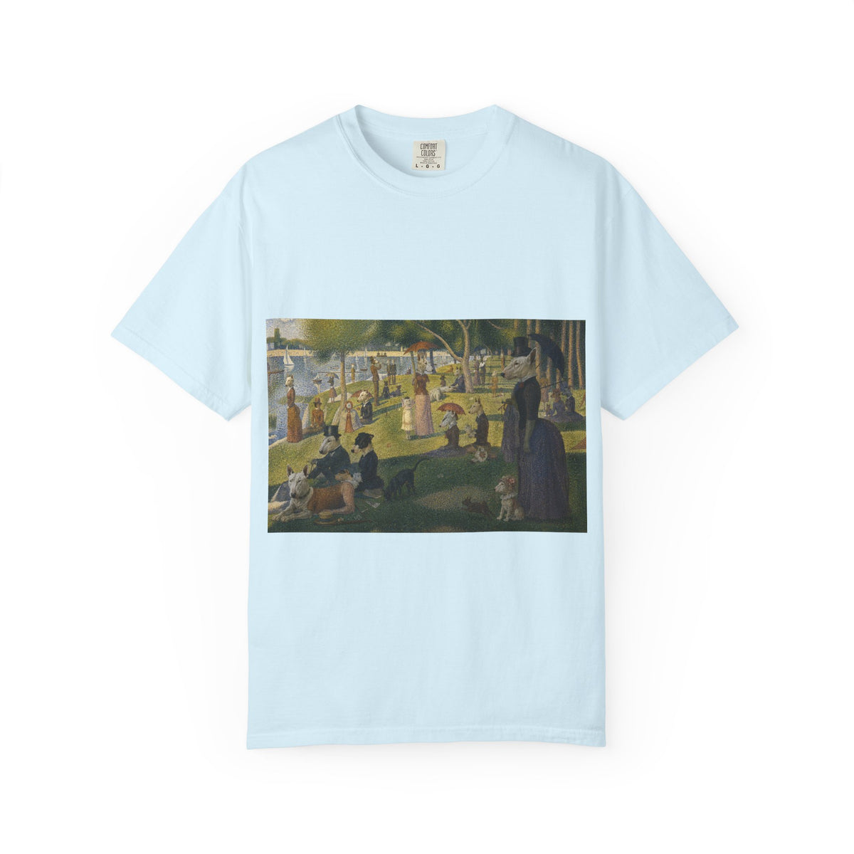 Bull Terrier A Sunday Afternoon on La Grande Jatte — after Georges Seurat, 1886 | Garment-Dyed Tee