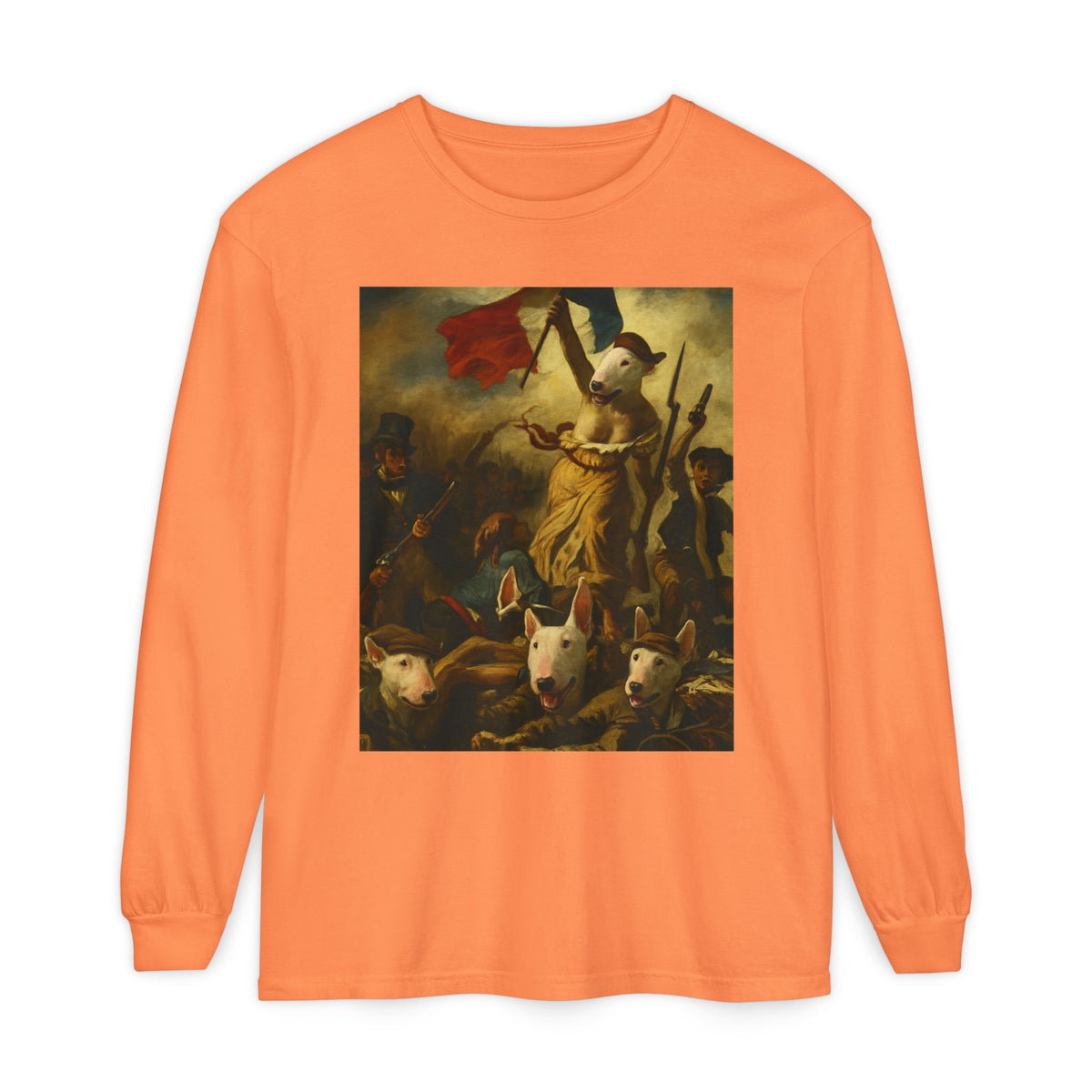Bull Terrier Liberty Leading the People — after Eugene Delacroix, 1830 | Long Sleeve