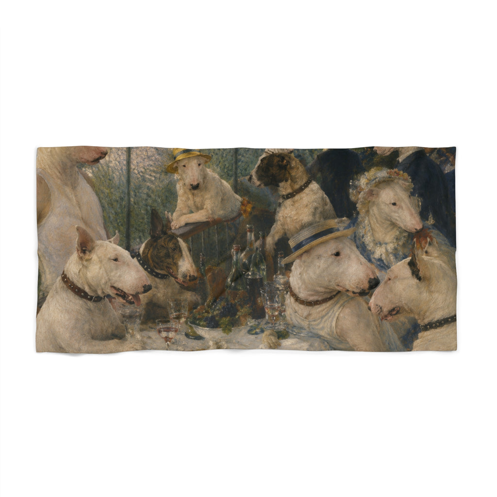 Bull Terrier Luncheon of the Boating Party — after Pierre-Auguste Renoir, 1881 | Beach Towel