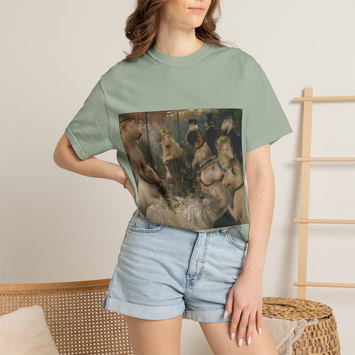 Bull Terrier Luncheon of the Boating Party — after Pierre-Auguste Renoir, 1881 | Garment-Dyed Tee