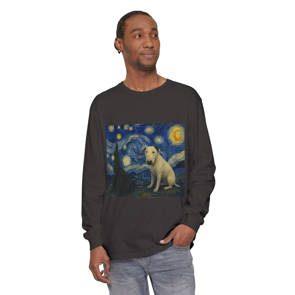 Bull Terrier The Starry Night — after Vincent van Gogh, 1889 | Long Sleeve