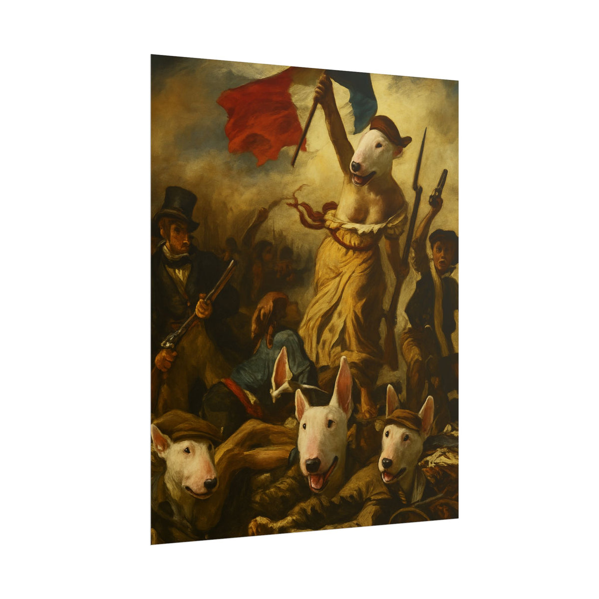 Bull Terrier Liberty Leading The People — after Eugene Delacroix, 1830 | Print