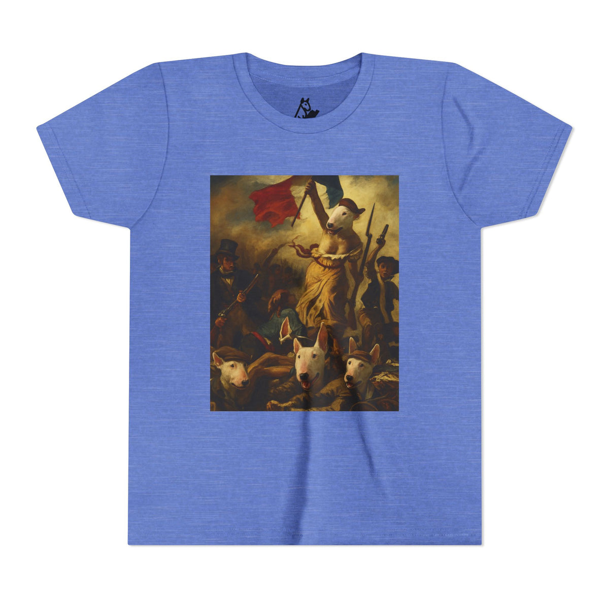 Bull Terrier Liberty Leading the People — after Eugene Delacroix, 1830 | Youth Tee