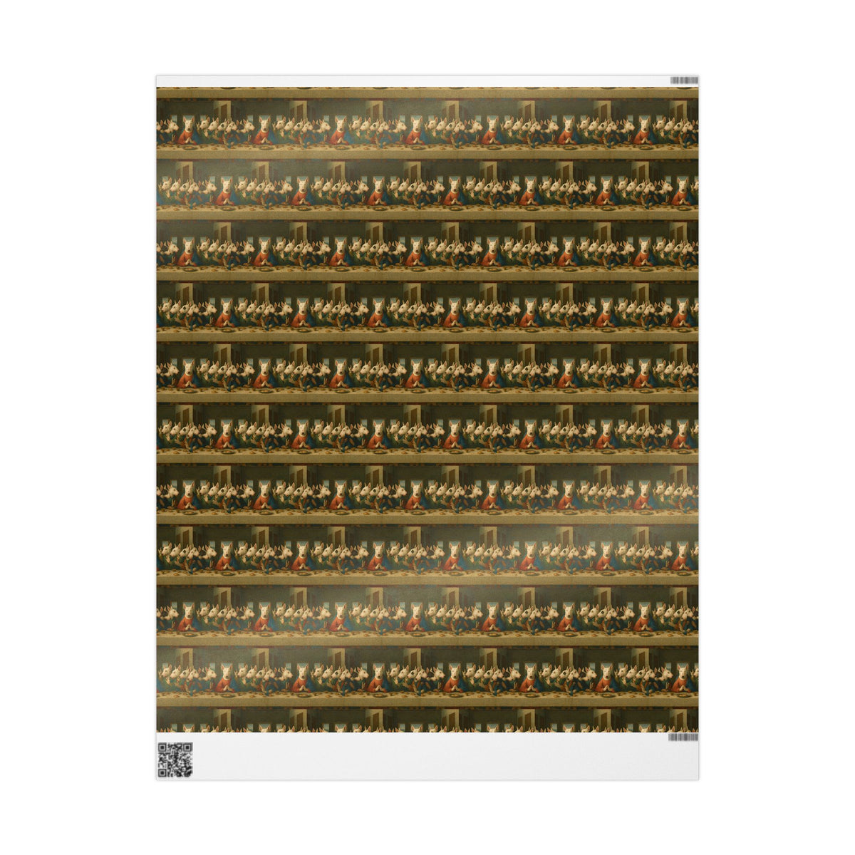 Bull Terrier The Last Supper — after Leonardo da Vinci, 1498 | Wrapping Paper