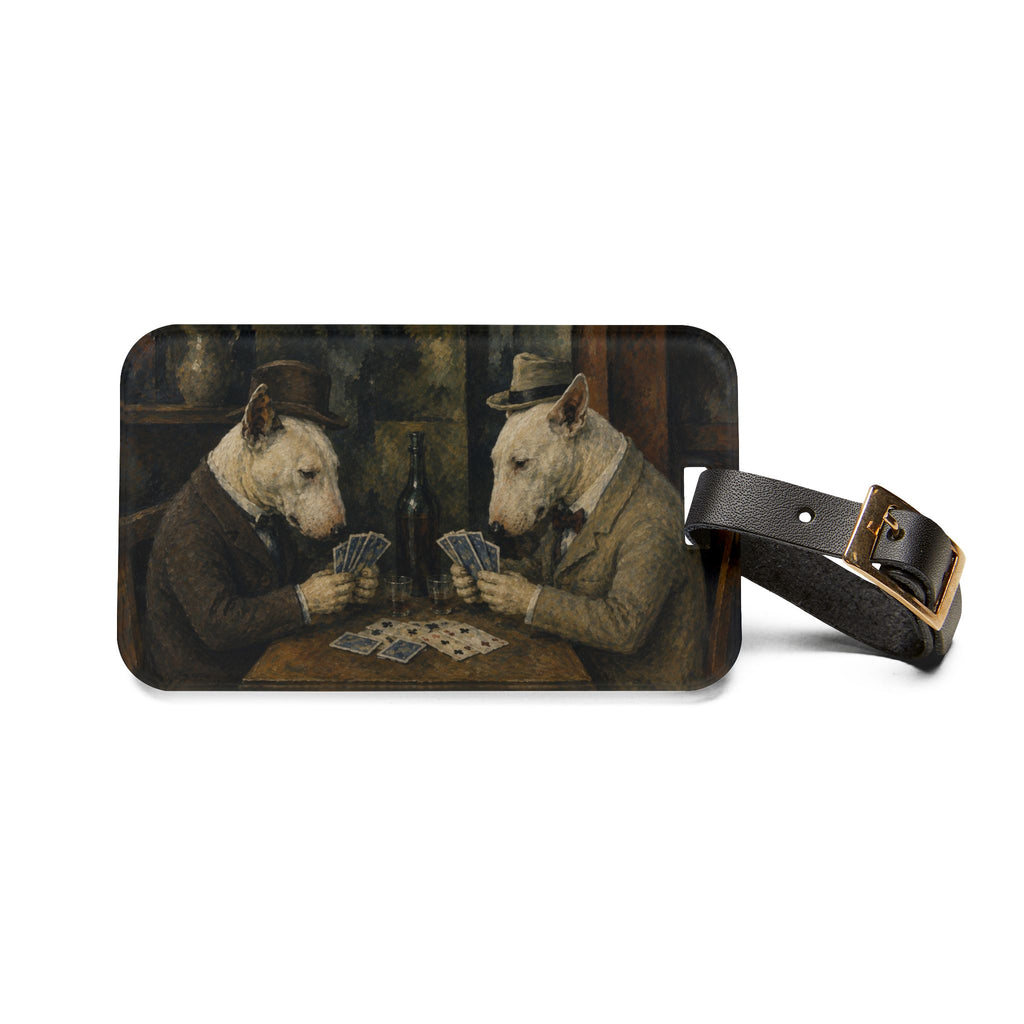 Bull Terrier The Card Players — after Paul Cezanne, c.1895 | Luggage Tag