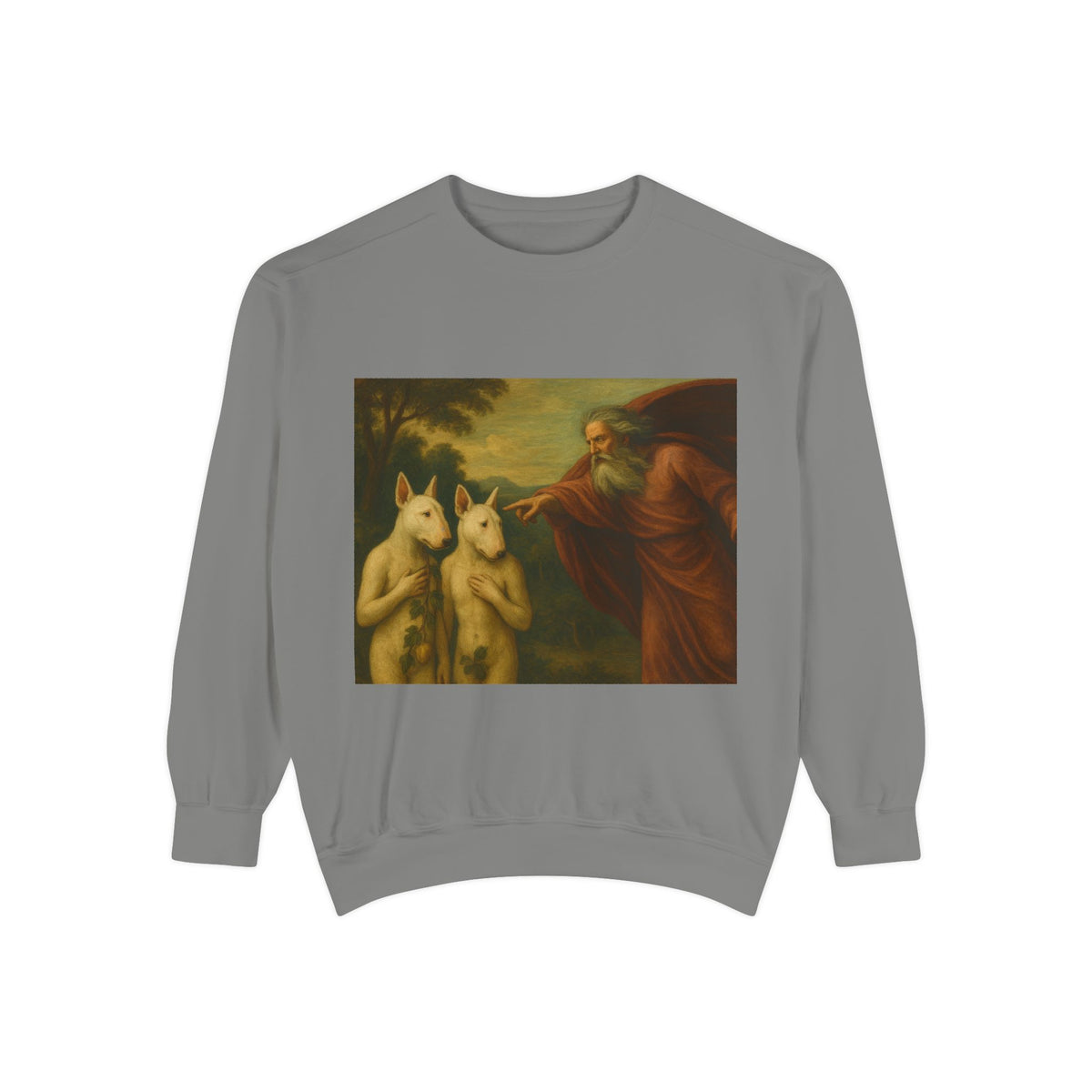 Bull Terrier The Rebuke of Adam and Eve — after Domenichino, 1626 | Crewneck