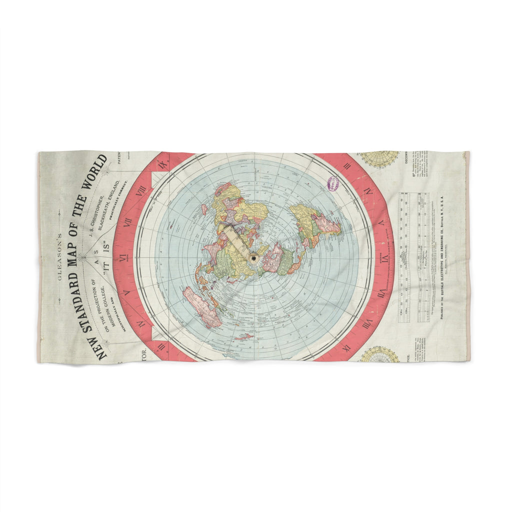Gleason's New Standard Map of the World, 1892 | Beach Towel