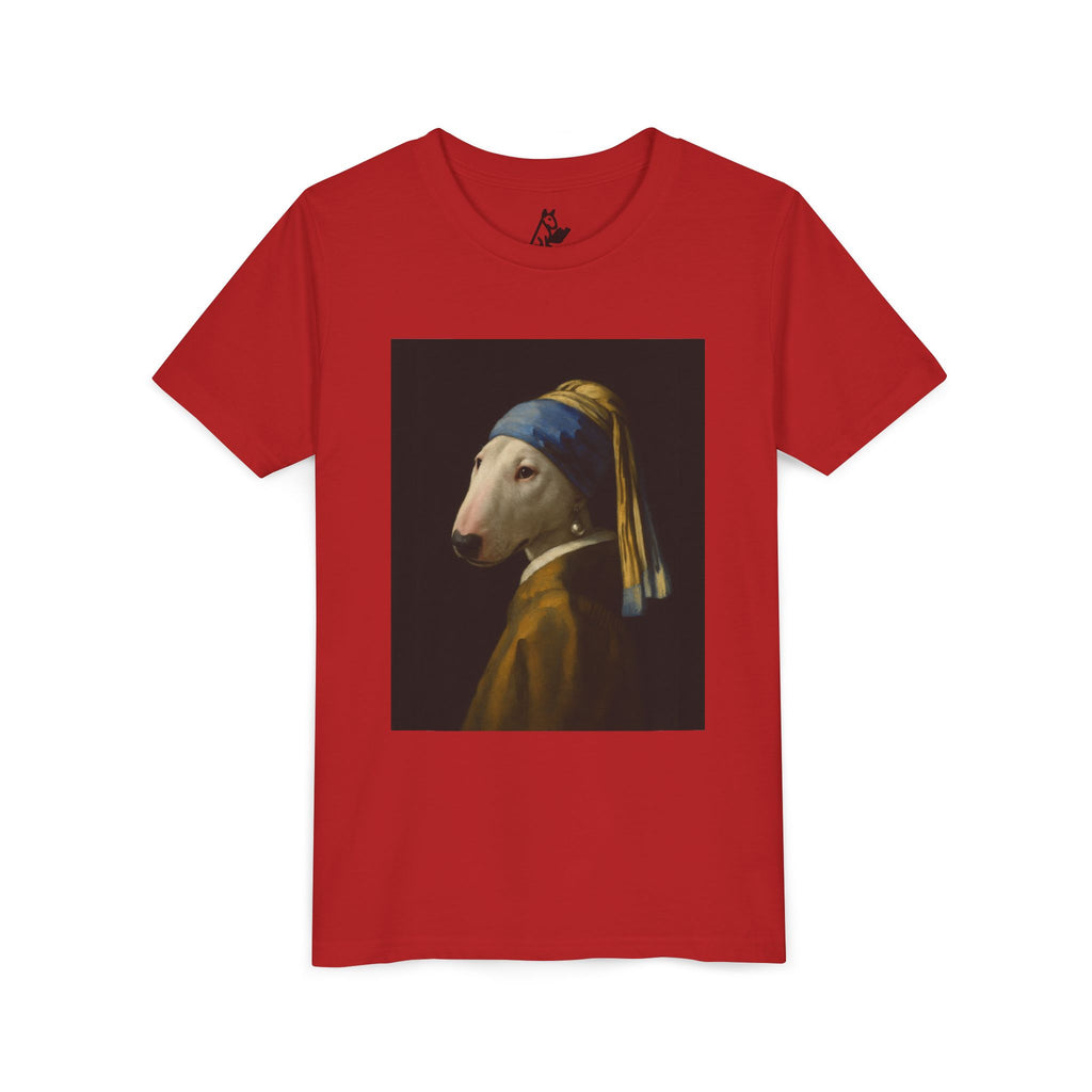 Bull Terrier Girl with a Pearl Earring — after Johannes Vermeer, c.1665 | Youth Tee