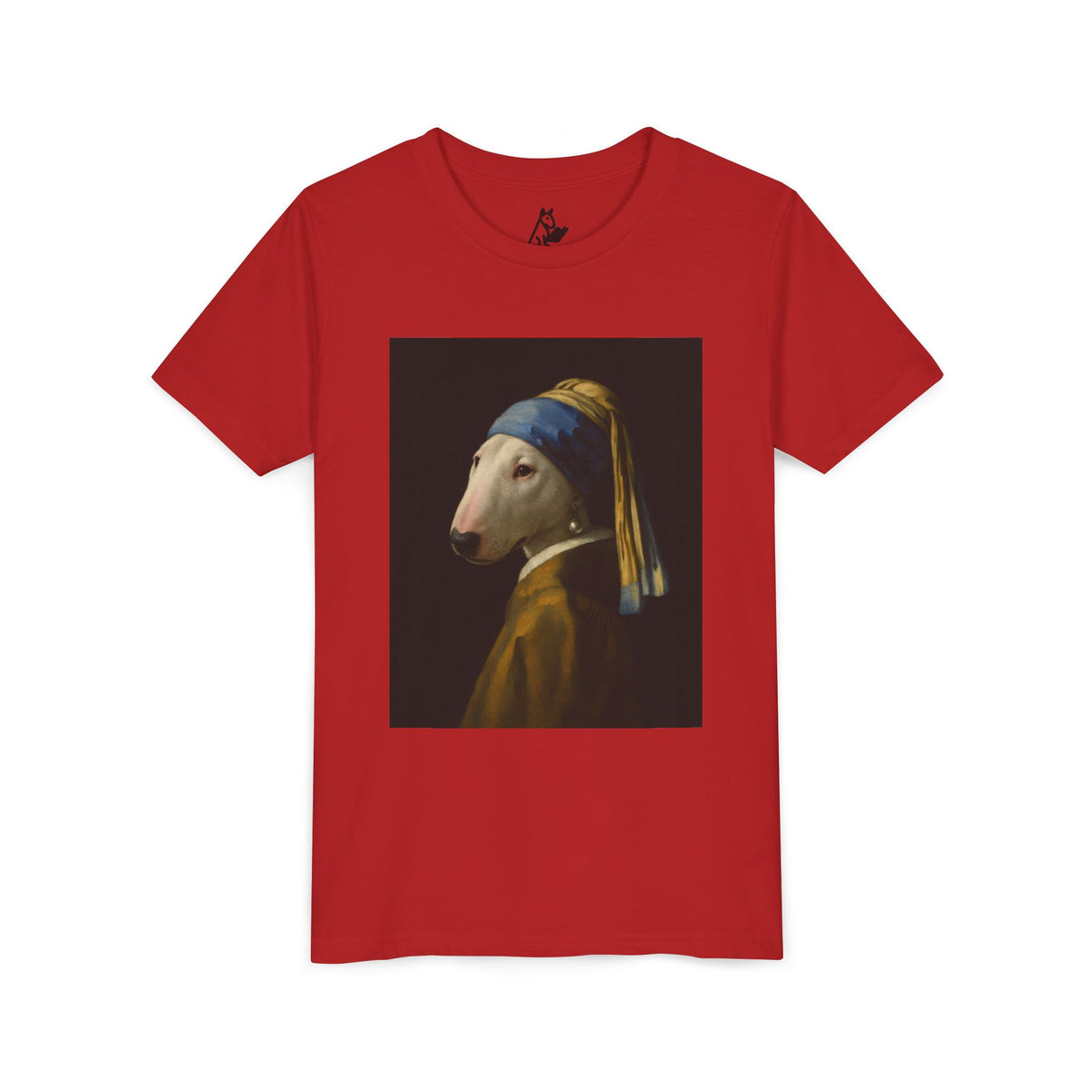 Bull Terrier Girl with a Pearl Earring — after Johannes Vermeer, c.1665 | Youth Tee