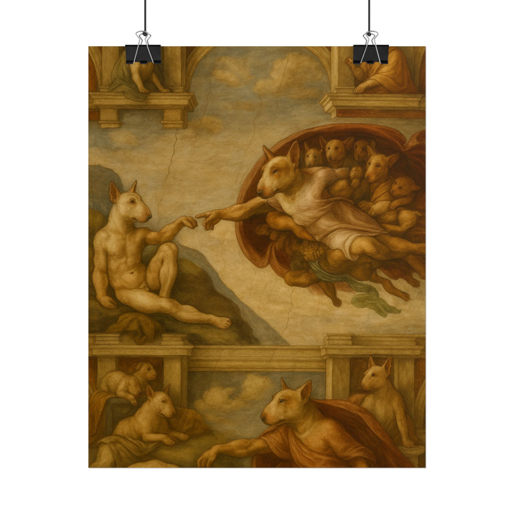 Bull Terrier The Creation Of Adam — after Michelangelo, 1512 | Print