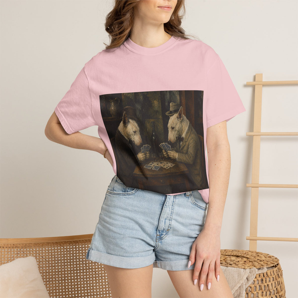 Bull Terrier The Card Players — after Paul Cezanne, c.1895 | Garment-Dyed Tee