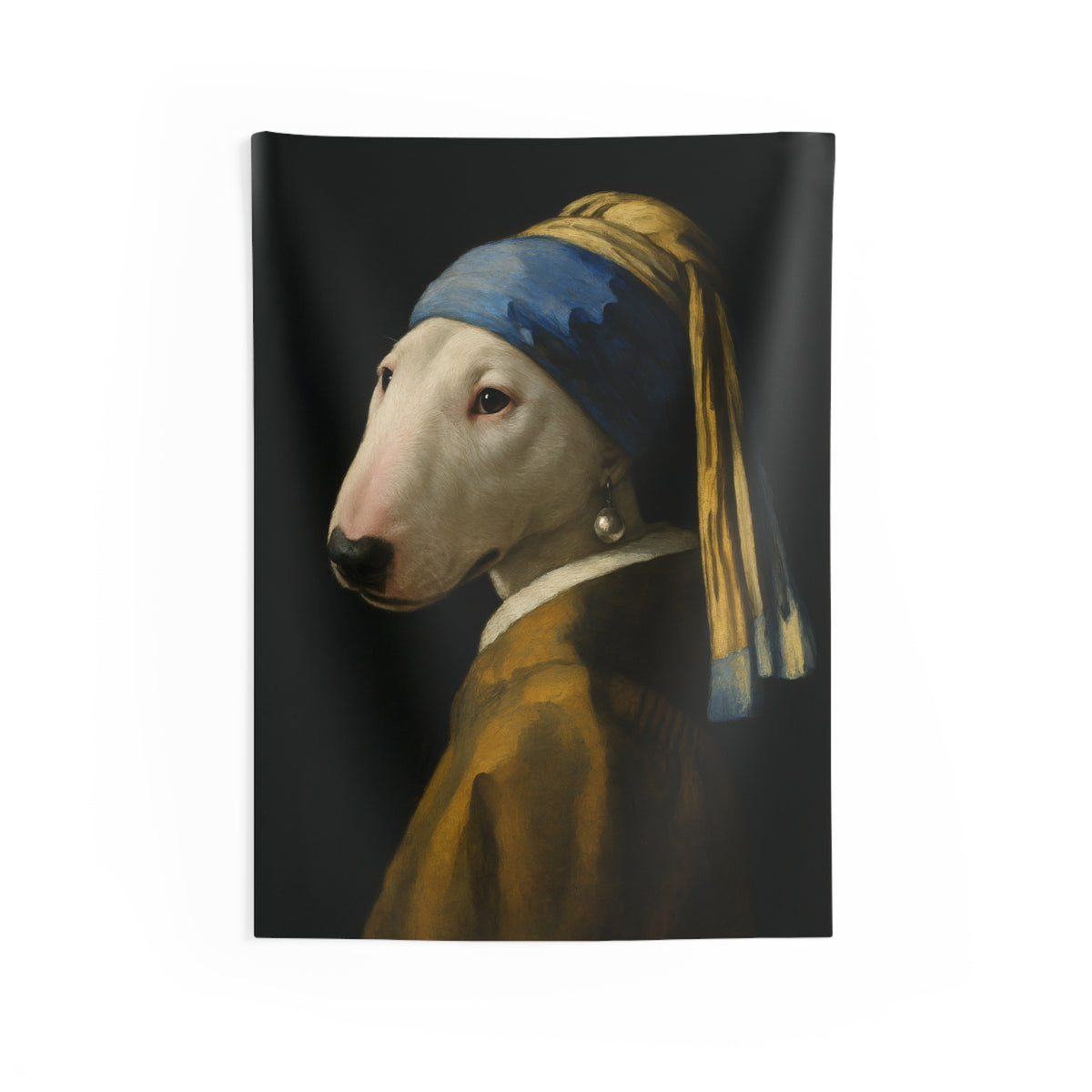 Bull Terrier Girl with a Pearl Earring — after Johannes Vermeer, c.1665 | Tapestry