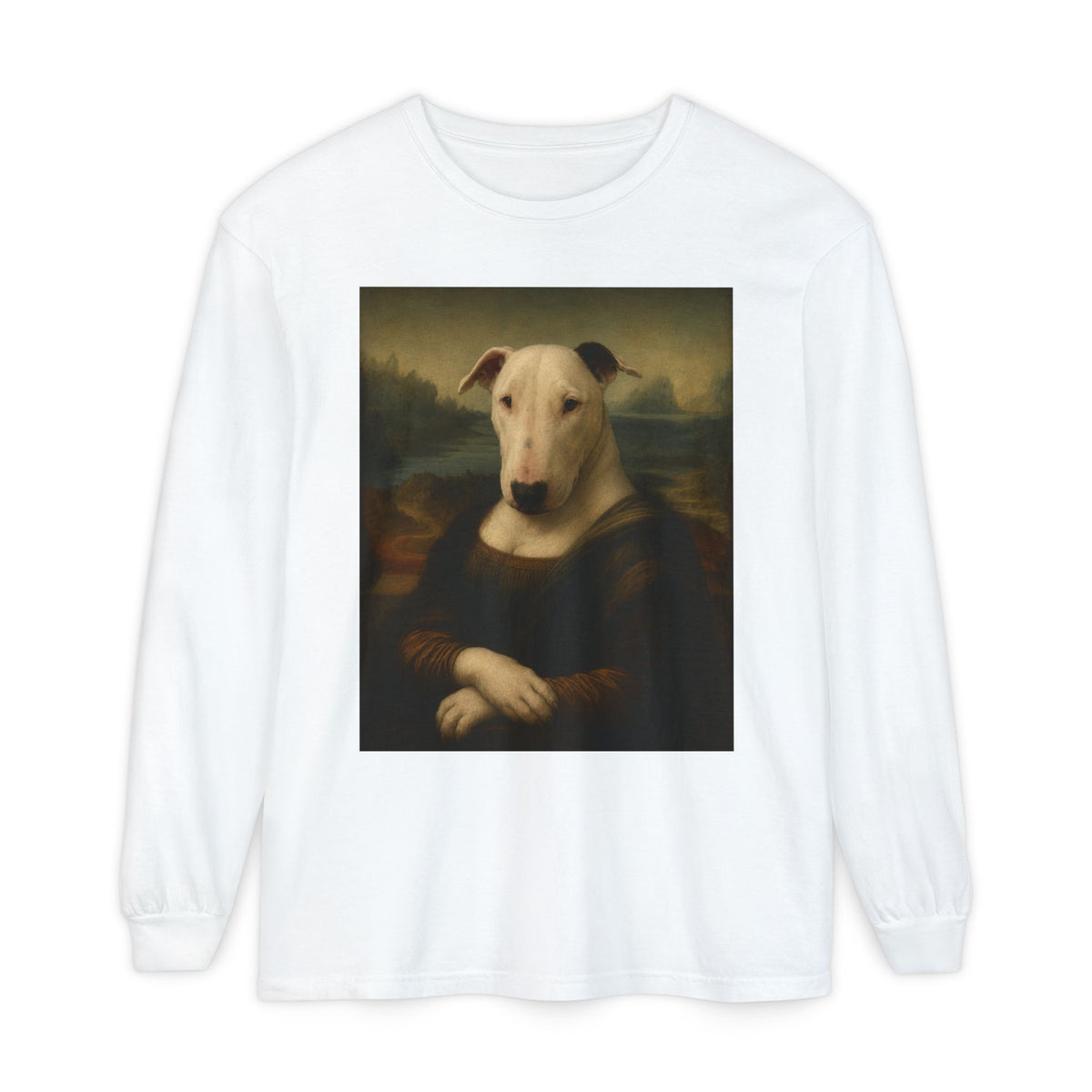 Bull Terrier Mona Lisa — after Leonardo da Vinci, c.1503 | Long Sleeve