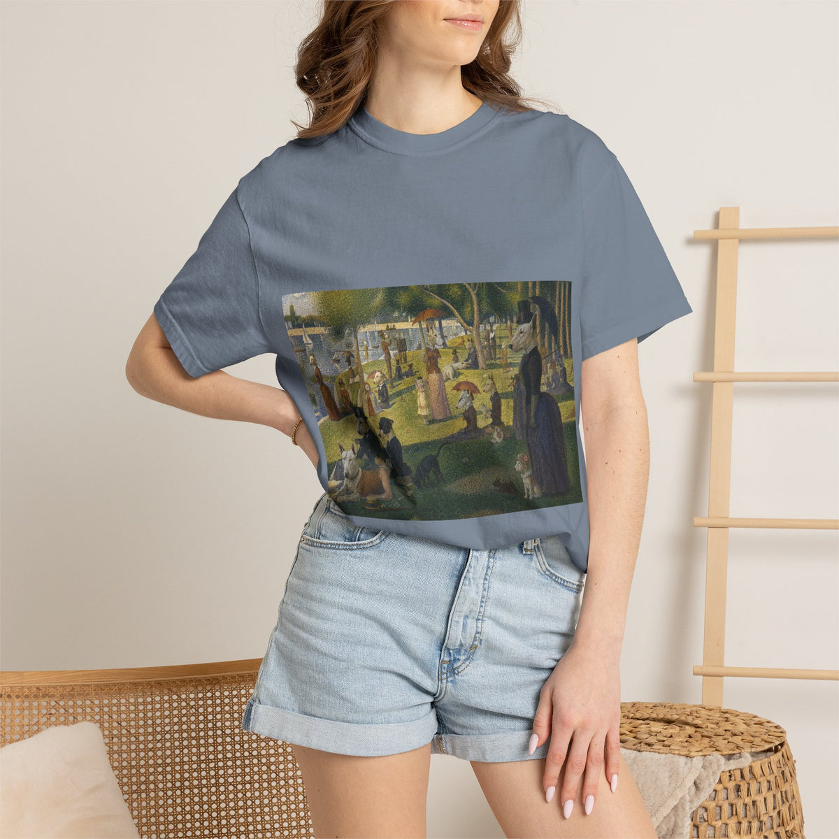 Bull Terrier A Sunday Afternoon on La Grande Jatte — after Georges Seurat, 1886 | Garment-Dyed Tee