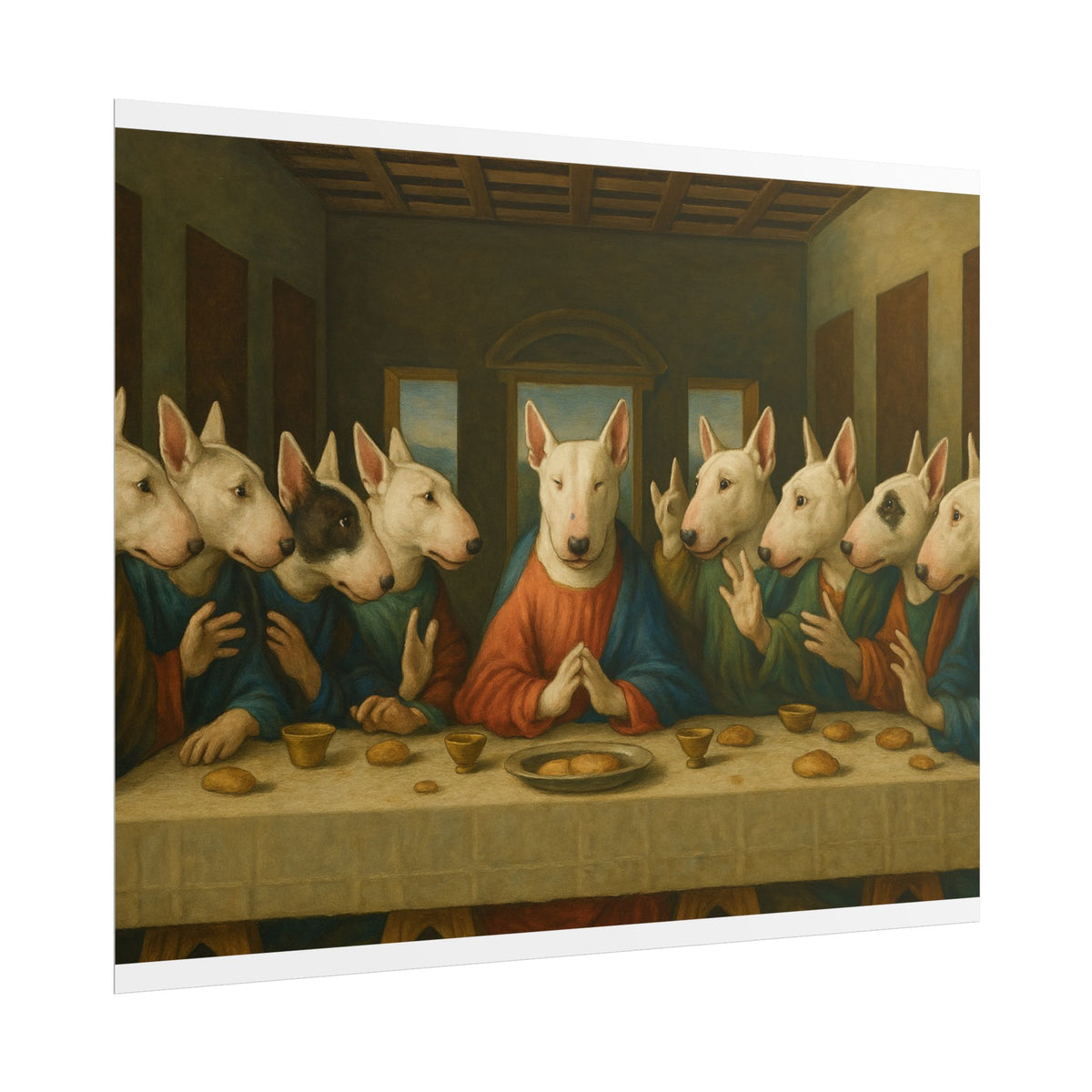 Bull Terrier The Last Supper — after Leonardo da Vinci, 1498 | Print