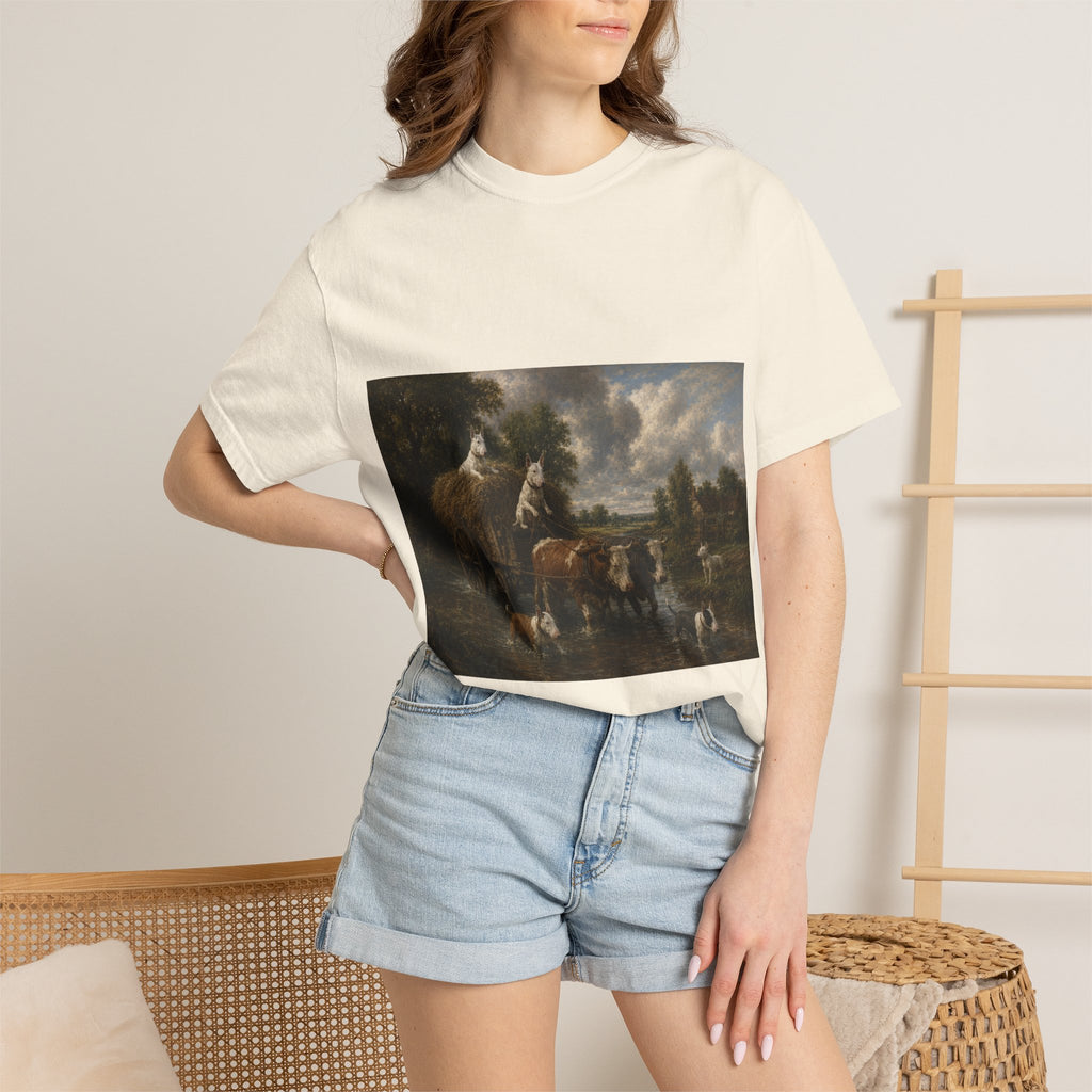 Bull Terrier The Hay Wain — after John Constable, 1821 | Garment-Dyed Tee