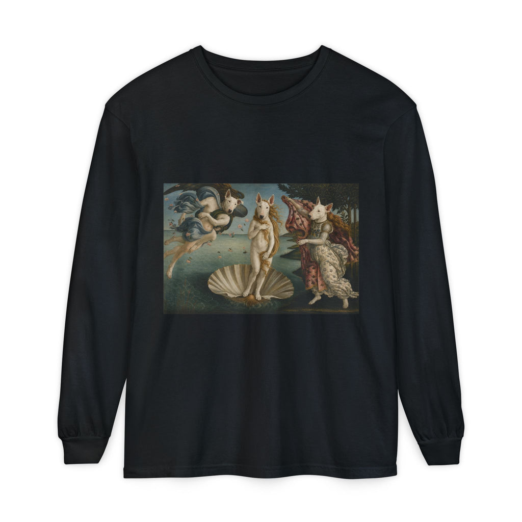 Bull Terrier The Birth of Venus — after Sandro Botticelli, c.1485 | Long Sleeve