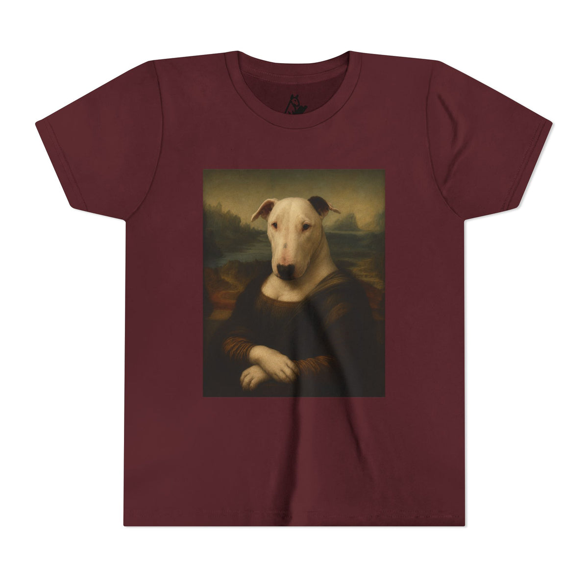 Bull Terrier Mona Lisa — after Leonardo da Vinci, c.1503 | Youth Tee