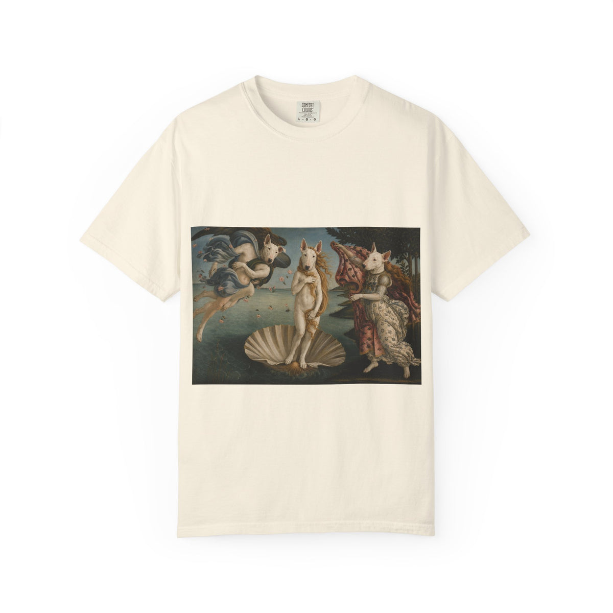 Bull Terrier The Birth of Venus — after Sandro Botticelli, c.1485 | Garment-Dyed Tee