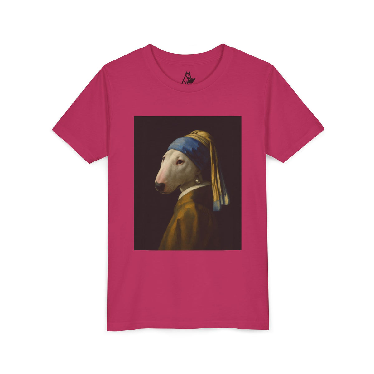 Bull Terrier Girl with a Pearl Earring — after Johannes Vermeer, c.1665 | Youth Tee