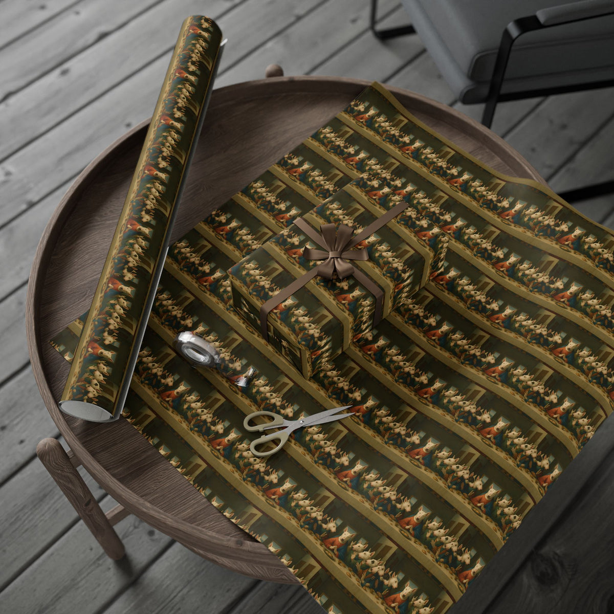 Bull Terrier The Last Supper — after Leonardo da Vinci, 1498 | Wrapping Paper