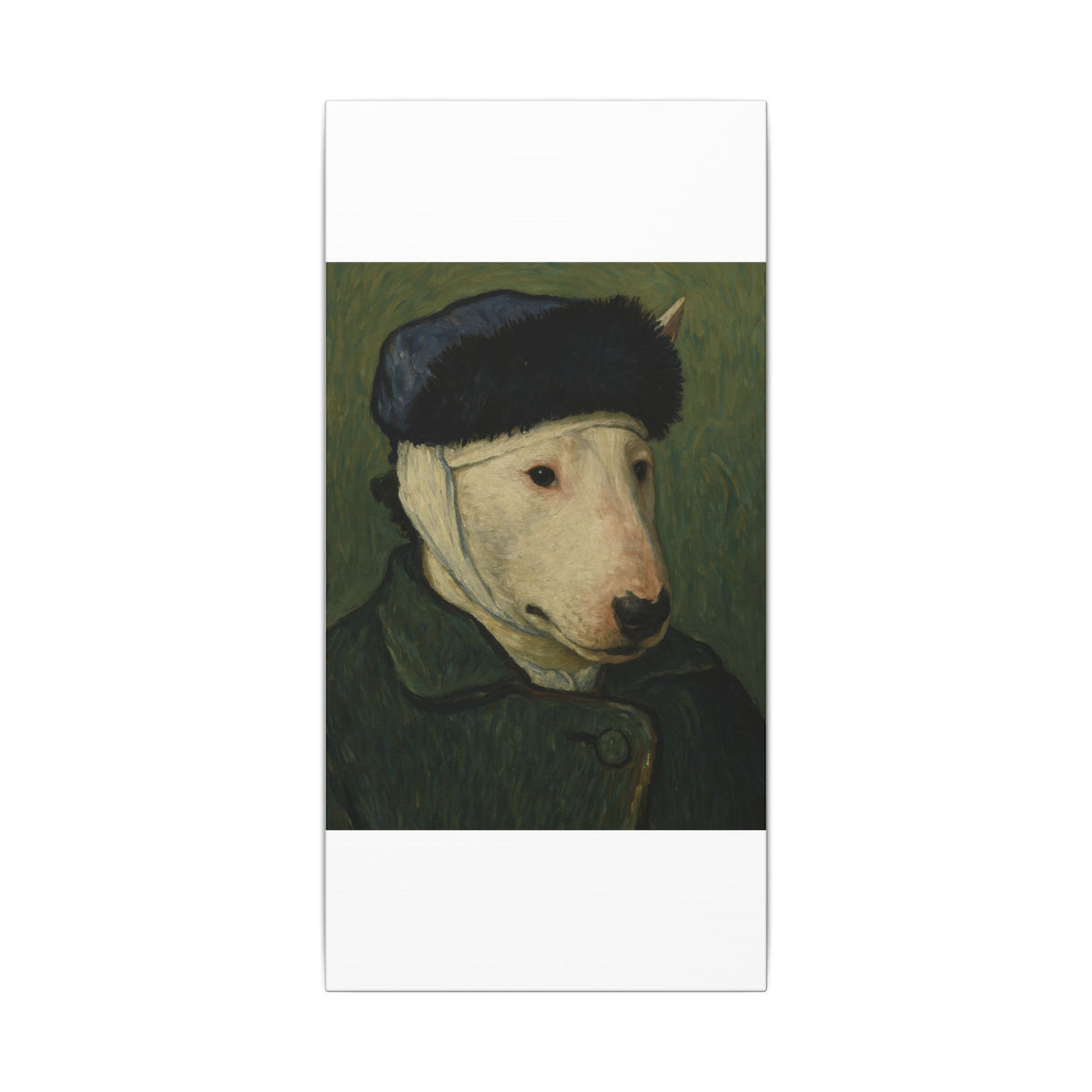 Bull Terrier Self-Portrait with Bandaged Ear — after Vincent van Gogh, 1889 | Canvas