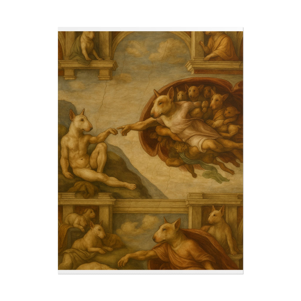 Bull Terrier The Creation Of Adam — after Michelangelo, 1512 | Print