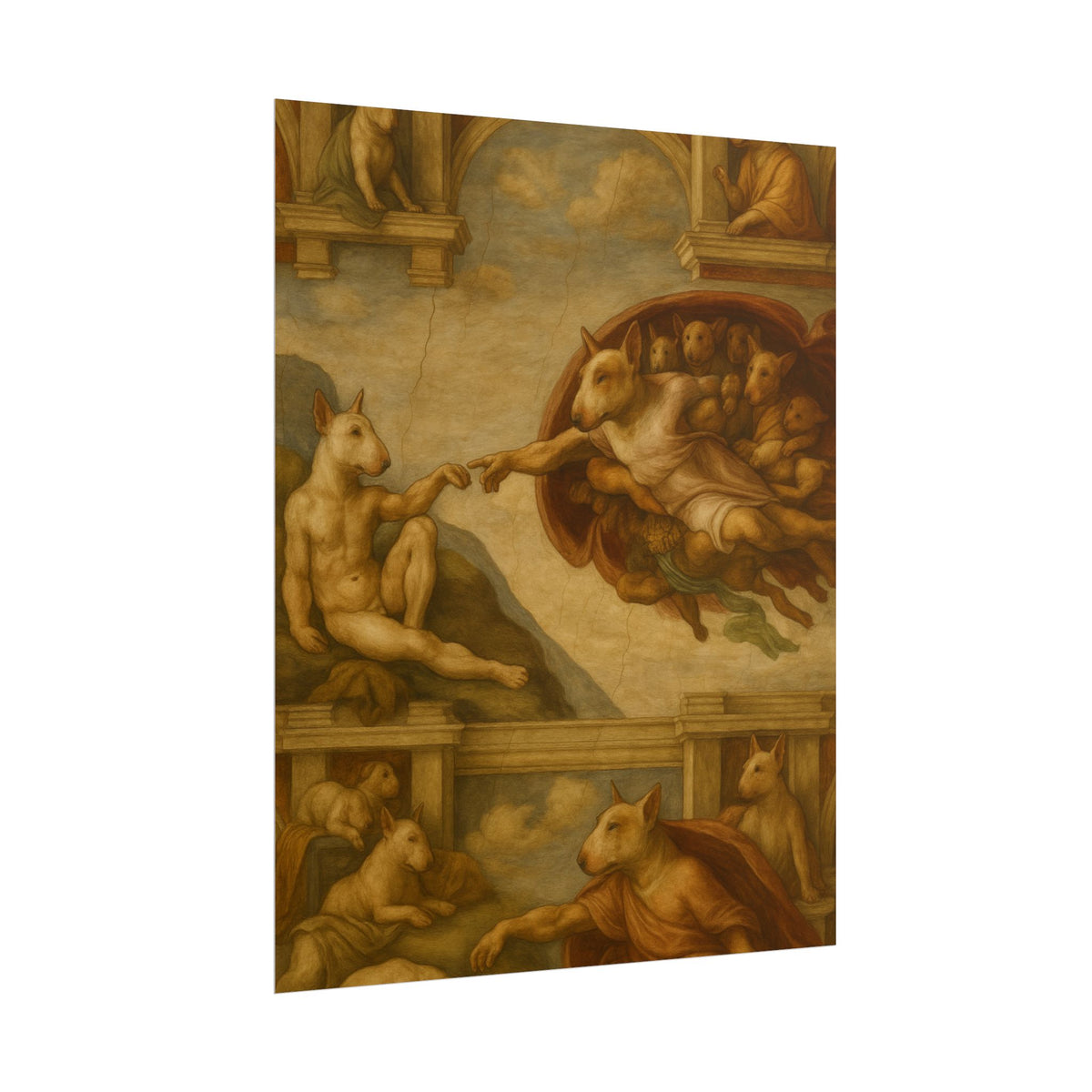 Bull Terrier The Creation Of Adam — after Michelangelo, 1512 | Print
