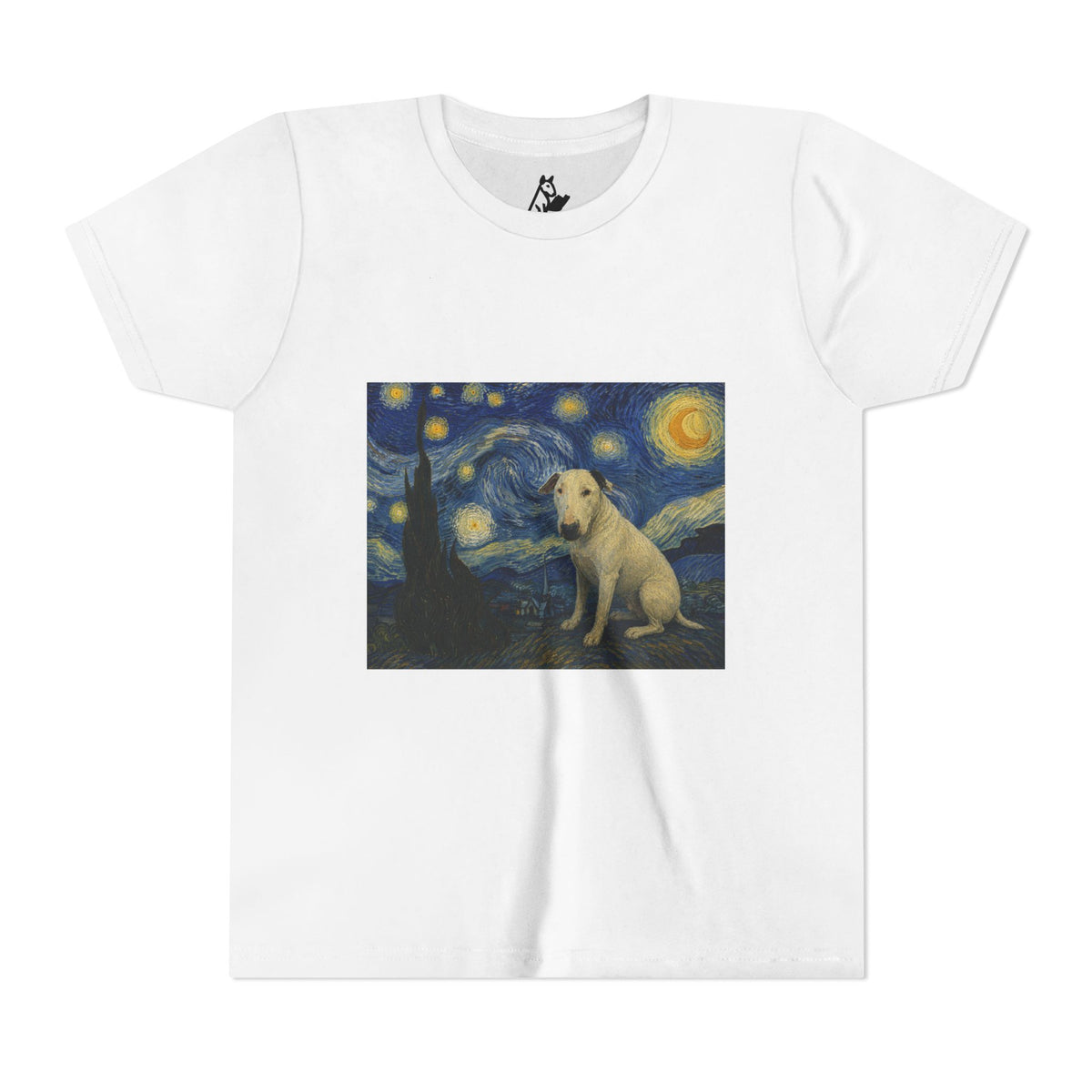 Bull Terrier The Starry Night — after Vincent van Gogh, 1889 | Youth Tee