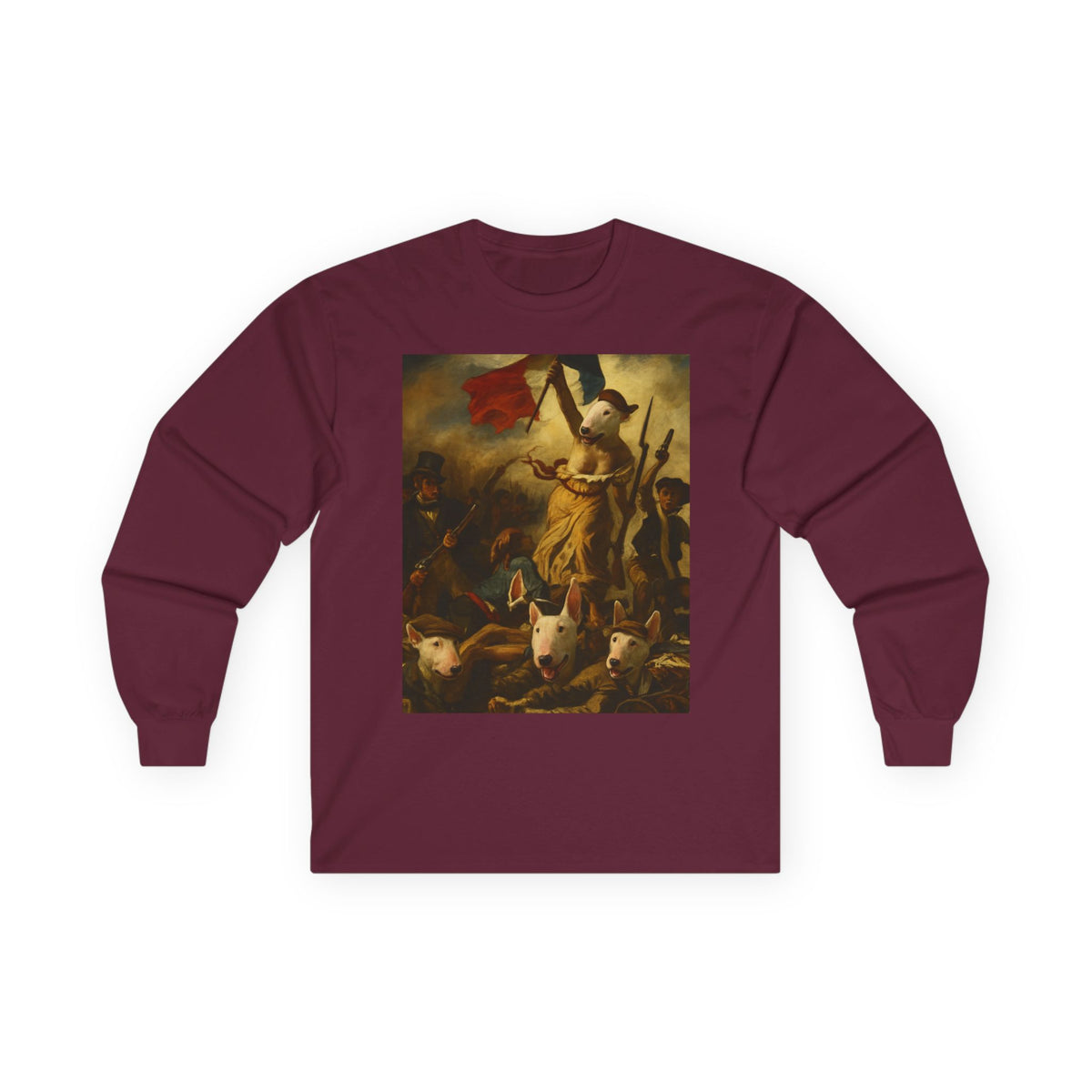 Bull Terrier Liberty Leading The People — after Eugene Delacroix, 1830 | Long Sleeve