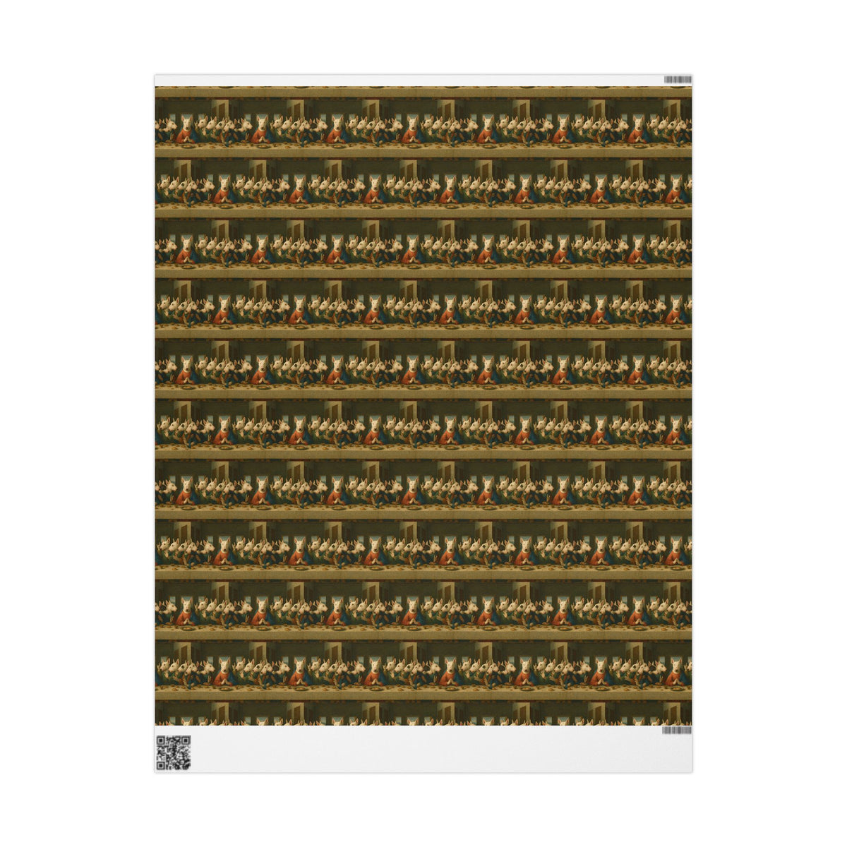 Bull Terrier The Last Supper — after Leonardo da Vinci, 1498 | Wrapping Paper