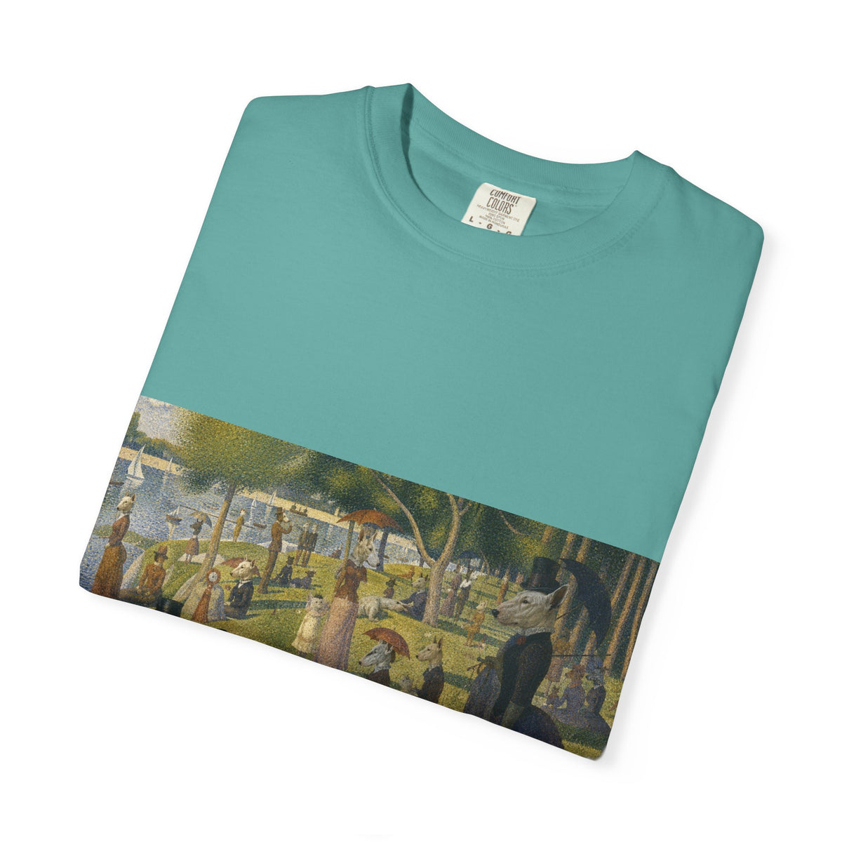 Bull Terrier A Sunday Afternoon on La Grande Jatte — after Georges Seurat, 1886 | Garment-Dyed Tee