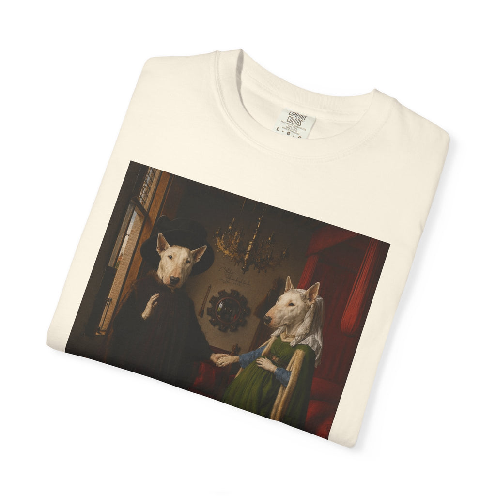 Bull Terrier The Arnolfini Portrait — after Jan van Eyck, 1434 | Garment-Dyed Tee